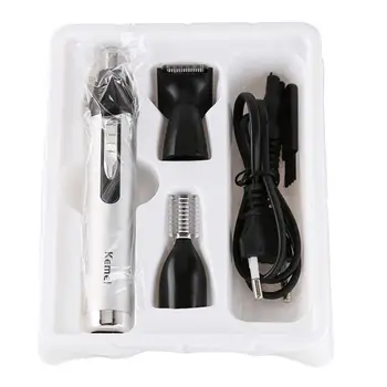 

Kemei KM-6651 3 in1 Mini Hair Trimmers Kit Nose Trimmer for Men Rechargeable Hair Removal Face Eyebrow Ear Beard Hair Trimmer