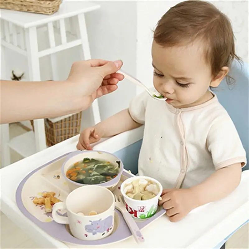 Baby Bamboo Fiber 5 Pcs/Set Tableware Set Baby Plate Children Cartoon Separation Plate Bowl Fork Spoon Cup Set Feeding Supplies
Baby Bamboo Fiber 5 Pcs/Set Tableware Set Baby Plate Children Cartoon Separation Plate Bowl Fork Spoon Cup Set Feeding Supplies