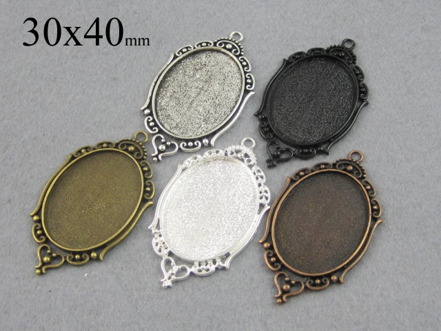 20 pcs - 30x40mm Filigree Pendant Tray Setting, Antique Style Blank Pendant Setting, Bezel Pendant Blanks
20 pcs - 30x40mm Filigree Pendant Tray Setting, Antique Style Blank Pendant Setting, Bezel Pendant Blanks