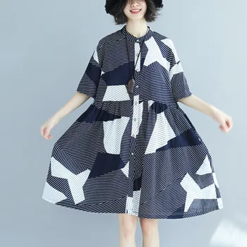 #5773 Summer Pattern Striped Stand Collar Shirt Women Short Sleeve Thin Large Size Hemline Tide Loose Shirt Dress Women
#5773 Summer Pattern Striped Stand Collar Shirt Women Short Sleeve Thin Large Size Hemline Tide Loose Shirt Dress Women