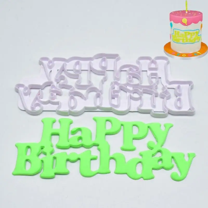1PC Happy Birthday Cake Mold Plastic Fondant Cutter Mould Fondant Baking DIY 3D Cake Decoration Tools
1PC Happy Birthday Cake Mold Plastic Fondant Cutter Mould Fondant Baking DIY 3D Cake Decoration Tools