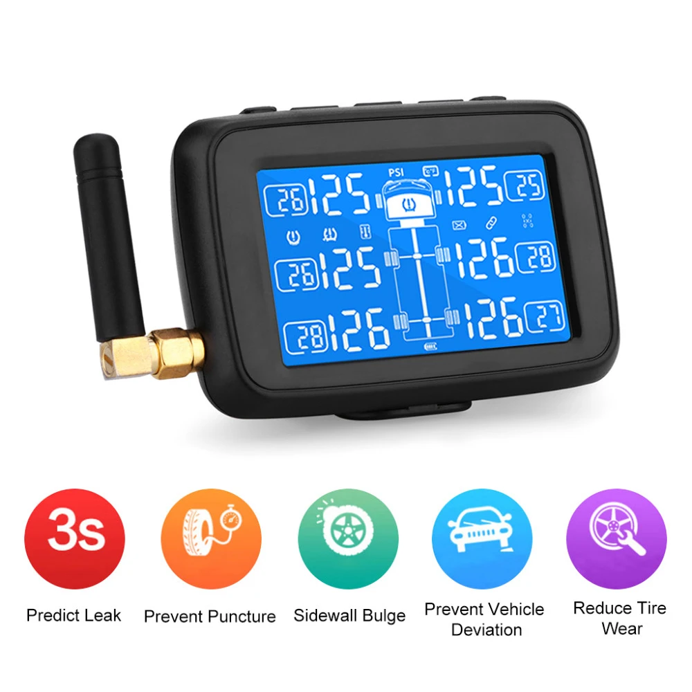 TPMS Tire Pressure Monitoring System Tire Pressure Sensor RV Truck Bus 6pcs External Sensors Real Time Monitoring LCD Display
TPMS Tire Pressure Monitoring System Tire Pressure Sensor RV Truck Bus 6pcs External Sensors Real Time Monitoring LCD Display