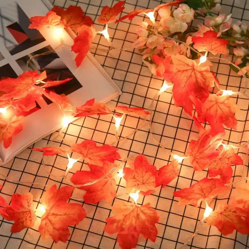 LED String Maple Leaves Fairy Garland Lights Battery Operated Holiday Garden Home Christmas Tree Decoration Lighting | Освещение