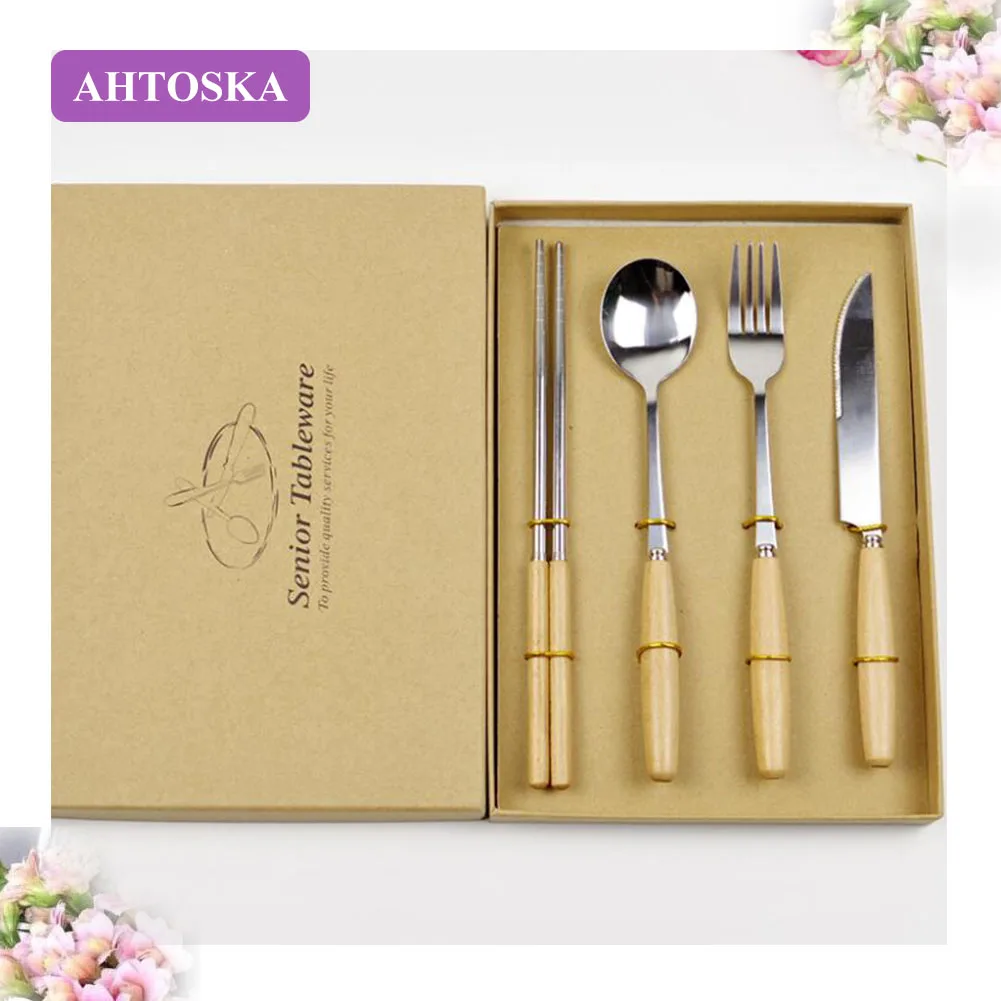 AHTOSKA 304 Stainless Steel Dinnerware Sets Portable Tableware Sets Travel Fork Knife Chopsticks Spoon
AHTOSKA 304 Stainless Steel Dinnerware Sets Portable Tableware Sets Travel Fork Knife Chopsticks Spoon