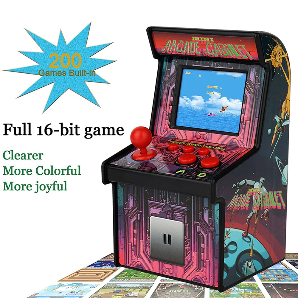Mini Arcade Games Retro Tiny Video Game Arcade Cabinet for Kids Portable Electronic Handheld Gaming Console w/ 200 Classic Games
Mini Arcade Games Retro Tiny Video Game Arcade Cabinet for Kids Portable Electronic Handheld Gaming Console w/ 200 Classic Games