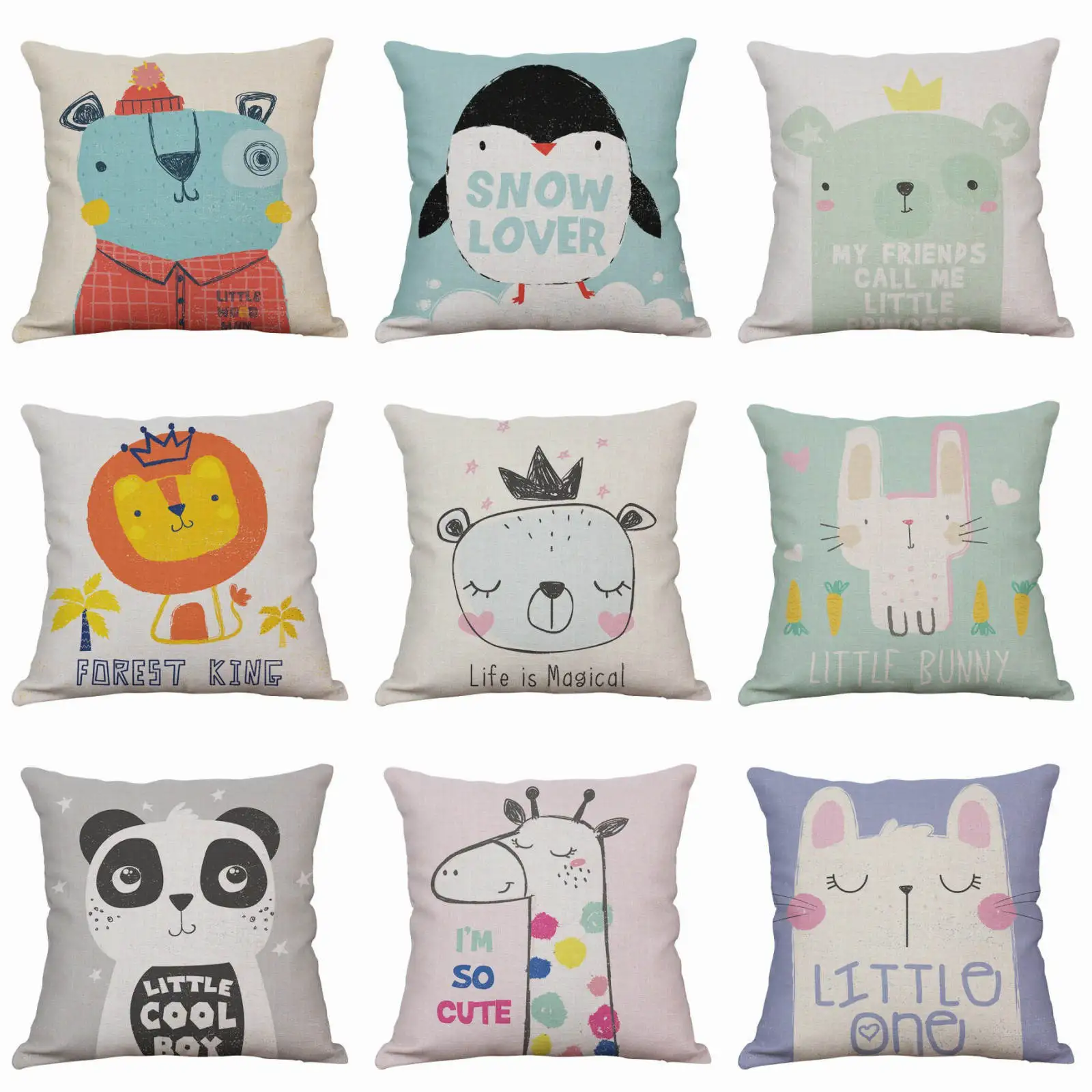 Cute Toon Animal Pillow Case Throw Pillowcase Cotton Linen Printed Pillow Covers for Office Home Textile
Cute Toon Animal Pillow Case Throw Pillowcase Cotton Linen Printed Pillow Covers for Office Home Textile