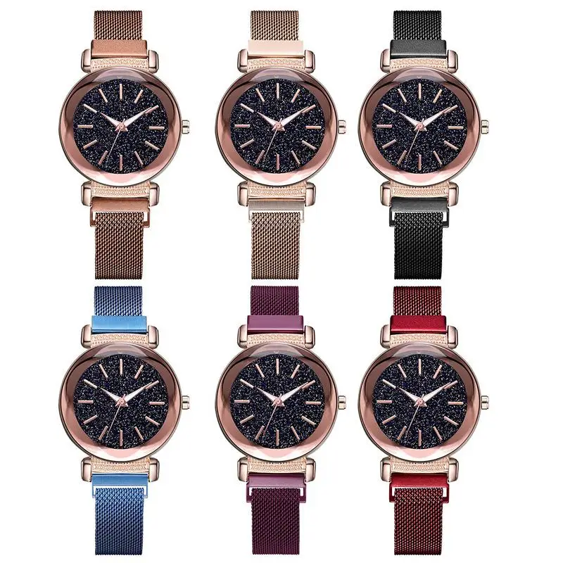 Magnet Mesh Quartz Watch For Women Fashion Simple Rose Gold Black Blue Purple Red Brown Color Quartz Watch For Lady Girl Newly
Magnet Mesh Quartz Watch For Women Fashion Simple Rose Gold Black Blue Purple Red Brown Color Quartz Watch For Lady Girl Newly