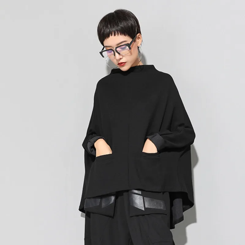 LANMREM 2019 New Fashion Spring Stand Collar Bawting Sleeve Black sweatshirt Female Big Size Double Pockets Tops Vestido YF74701
LANMREM 2019 New Fashion Spring Stand Collar Bawting Sleeve Black sweatshirt Female Big Size Double Pockets Tops Vestido YF74701