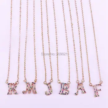 New Arrived 10Pcs Gold Color Rainbow Cubic Zirconia A to Z Intitial Letters Pendant Necklaces Women's Fashion Jewelry
New Arrived 10Pcs Gold Color Rainbow Cubic Zirconia A to Z Intitial Letters Pendant Necklaces Women's Fashion Jewelry