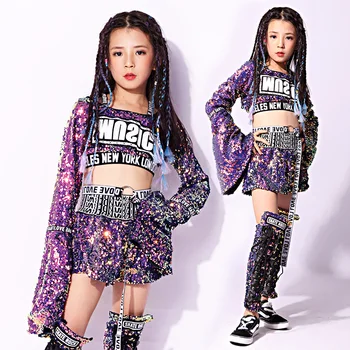 Girl Paillette Go Excellent Performance Clothing Children Hiphop Horn Sleeve Sir Stage Clothing
Girl Paillette Go Excellent Performance Clothing Children Hiphop Horn Sleeve Sir Stage Clothing