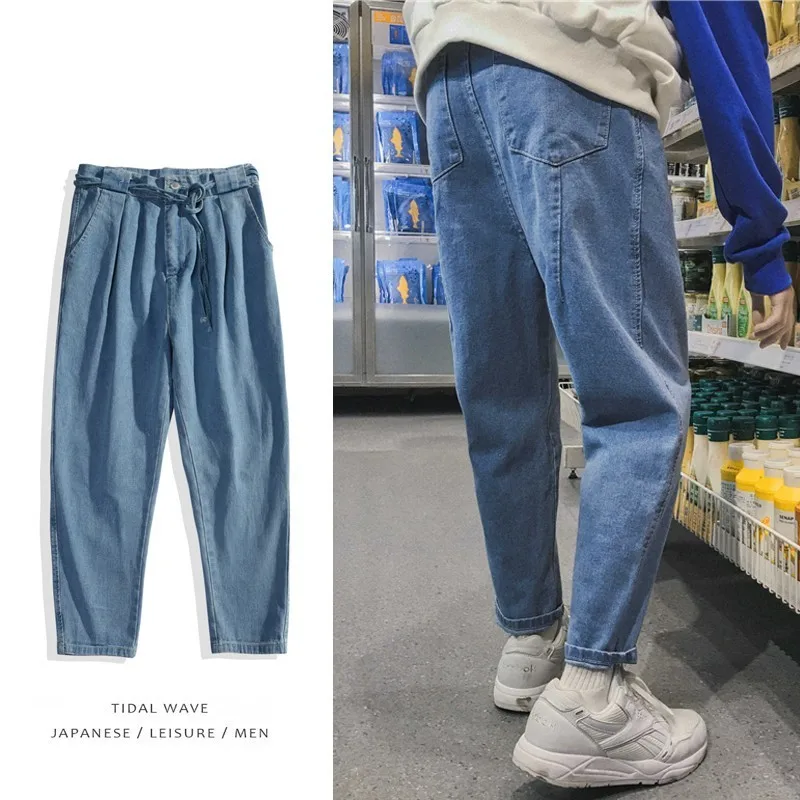 Autumn Winter Clothing Man Wide Leg Blue Nine Part Jeans men Tide clothes Casual zipper denim Pants Trousers plus size High
Autumn Winter Clothing Man Wide Leg Blue Nine Part Jeans men Tide clothes Casual zipper denim Pants Trousers plus size High