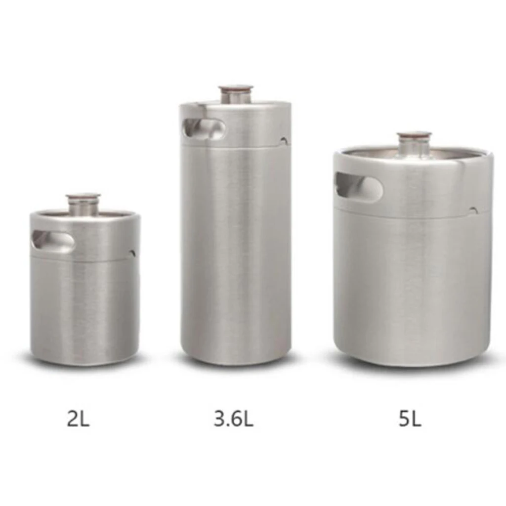 Mini Keg Growler Stainless Steel Barrel Holds Beer Double Handles 2L/3/6L/5L Silver Home Kitchen Camping Supplies
Mini Keg Growler Stainless Steel Barrel Holds Beer Double Handles 2L/3/6L/5L Silver Home Kitchen Camping Supplies