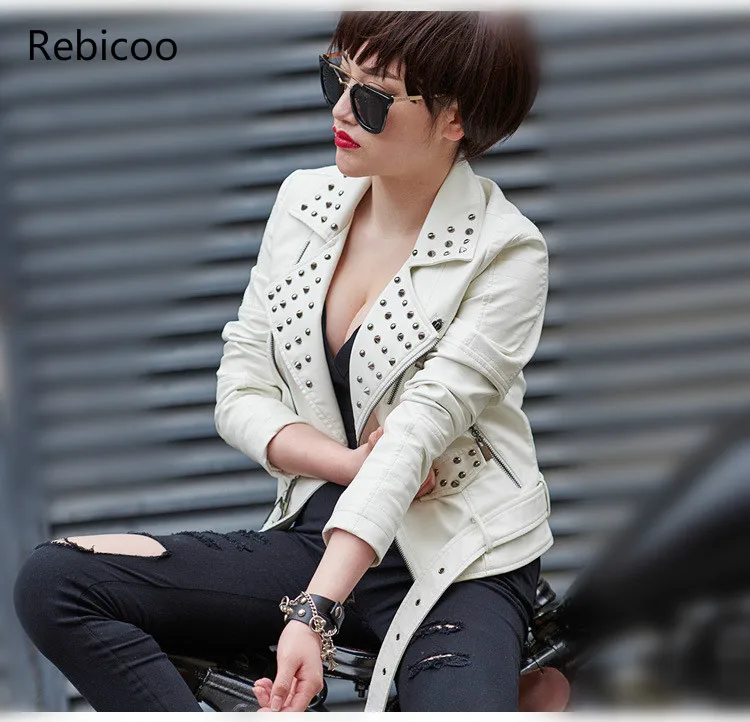 Black Red White Plus SIZE 3XL 4XL Rivet Motorcycle Leather Jackets Woman 2018 Fashion Female Steerwear Short Overcoat
Black Red White Plus SIZE 3XL 4XL Rivet Motorcycle Leather Jackets Woman 2018 Fashion Female Steerwear Short Overcoat