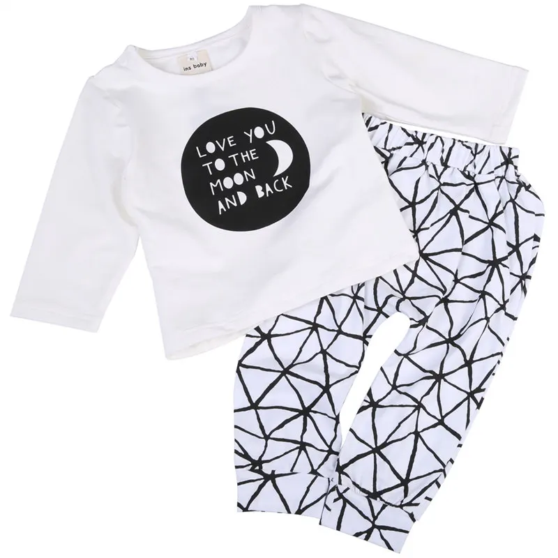 2PCS Newborn Kids Baby Boys Girls Outfits Long Sleeve Moon Letter Printed Shirt Tops Geometric Pants Casual Cotton Soft Clothes
2PCS Newborn Kids Baby Boys Girls Outfits Long Sleeve Moon Letter Printed Shirt Tops Geometric Pants Casual Cotton Soft Clothes