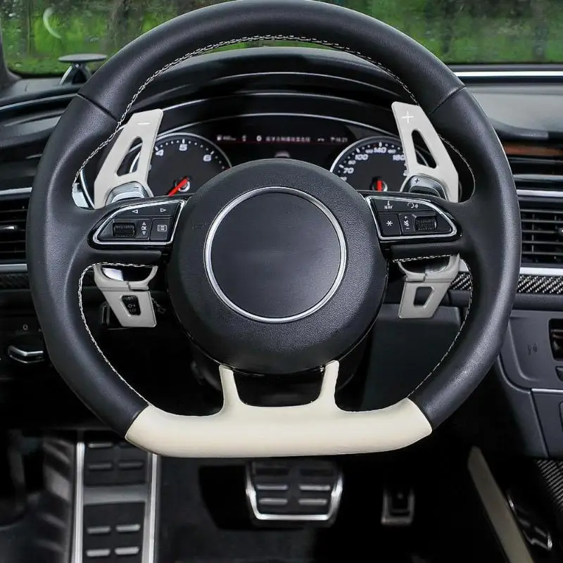 

1 Pair Car Steering Wheel DSG Paddle Extension Shifters Shift Sticker Decoration Fit for Audi A5 S3 S5 S6 SQ5 RS3 RS6 RS7