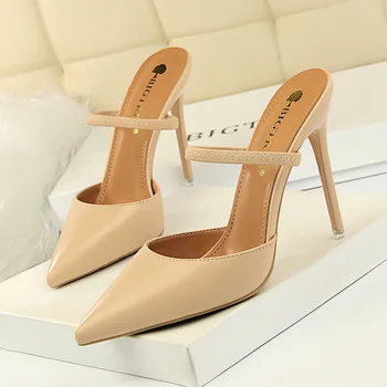 Concise Slipper Fine High Shallow Mouth Hollow Out One Word Bring Shoes Woman New Sandals 34 35 36 37 38 39 40 Black
Concise Slipper Fine High Shallow Mouth Hollow Out One Word Bring Shoes Woman New Sandals 34 35 36 37 38 39 40 Black