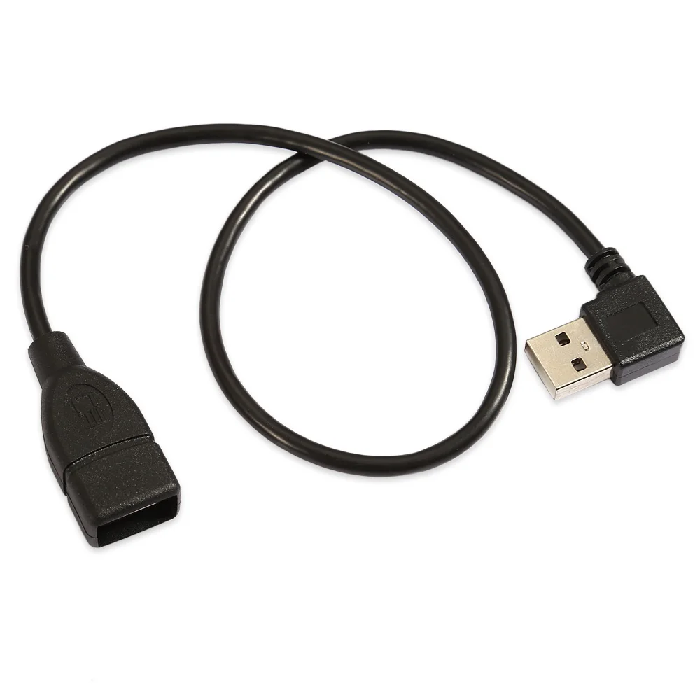 

480Mbps USB 2.0 A Type Male - Female Extension Cable 40cm 20cm 10cm Right Angled Left Angled 90 Degree Black