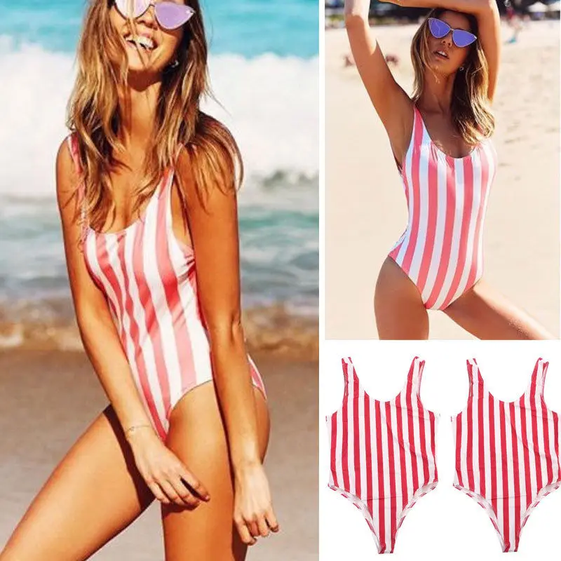 2019 Women One-piece Red Stripes Swimsuit Swimwear Ladies Striped Monokini Bathing Suit Bikini Beachwear Swimming Suit
2019 Women One-piece Red Stripes Swimsuit Swimwear Ladies Striped Monokini Bathing Suit Bikini Beachwear Swimming Suit