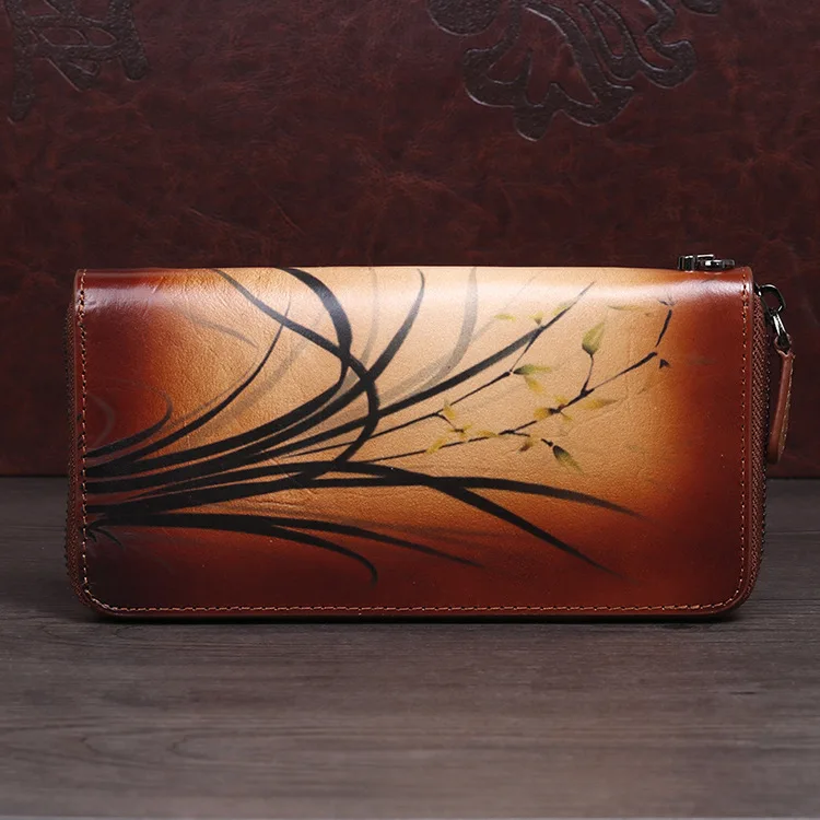 High Quality Long Wallets Women Zipper Purses Card Holder Retro Floral Pattern Female Genuine Leather Wallet Clutch Money Bag
High Quality Long Wallets Women Zipper Purses Card Holder Retro Floral Pattern Female Genuine Leather Wallet Clutch Money Bag