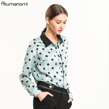 Women Shirts 2019 Spring New Long Sleeve Polka Dot Print GREEN Blouses Shirts Womens Tops Blusas Feminine Blouse Plus Size
Women Shirts 2019 Spring New Long Sleeve Polka Dot Print GREEN Blouses Shirts Womens Tops Blusas Feminine Blouse Plus Size