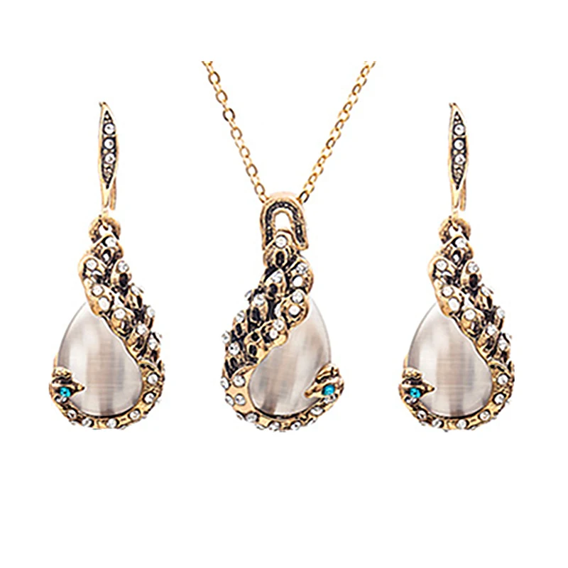 2019 Hot Fashion Retro Peacock Water Drop Opal Crystal Chokers Necklace&Drop Earrings Jewelry Set For Women Bride Wedding Party
2019 Hot Fashion Retro Peacock Water Drop Opal Crystal Chokers Necklace&Drop Earrings Jewelry Set For Women Bride Wedding Party