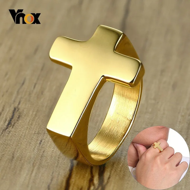 Vnox Unique Cross Flat Top Ring For Men Glossy Stainless Steel Christ Jesus Prayer Faith Anel Fraternal Rings
Vnox Unique Cross Flat Top Ring For Men Glossy Stainless Steel Christ Jesus Prayer Faith Anel Fraternal Rings