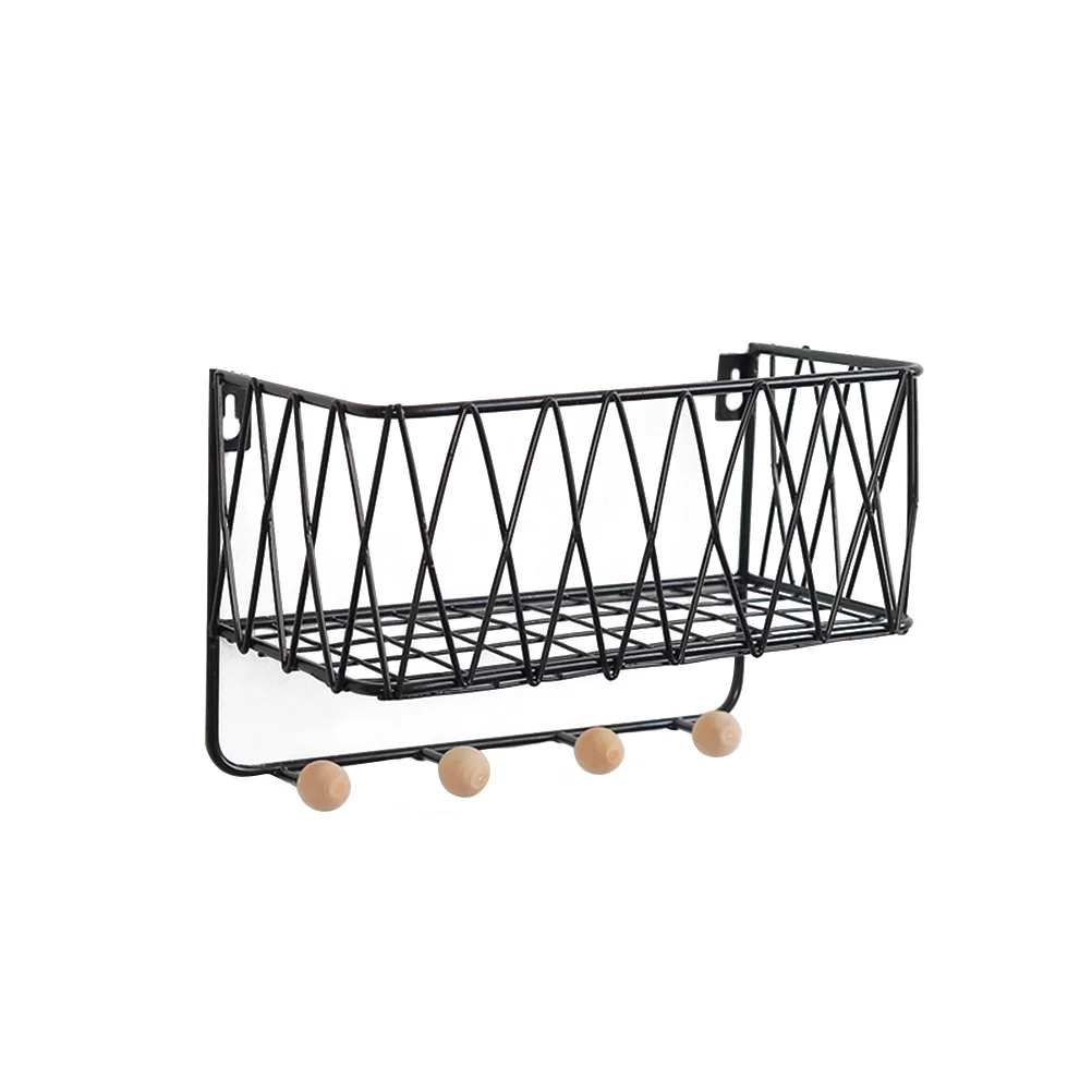 1pc Storage Rack Wall-mounted Grid Modern Decorative Wrought Iron Hanging Shelf Holder Organizer with Hooks
1pc Storage Rack Wall-mounted Grid Modern Decorative Wrought Iron Hanging Shelf Holder Organizer with Hooks