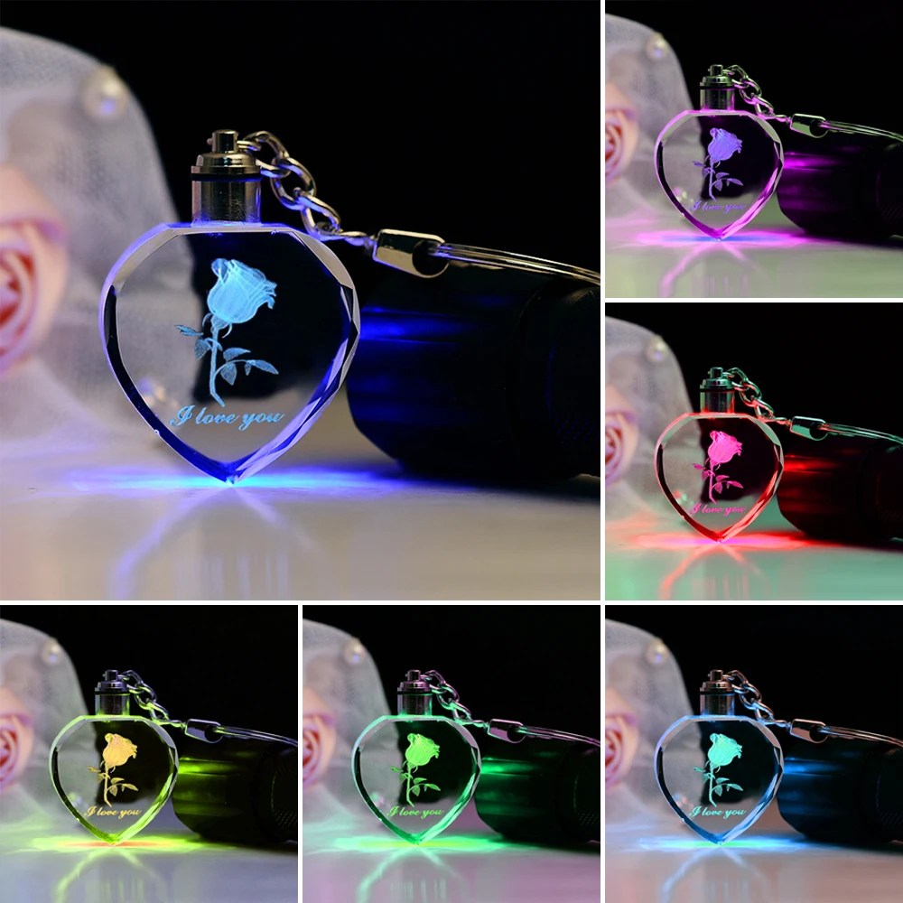 Fairy Crystal Rose LED Light Keychain Love Heart Key Chain Ring Keyring For Valentine'S Day Gift
Fairy Crystal Rose LED Light Keychain Love Heart Key Chain Ring Keyring For Valentine'S Day Gift