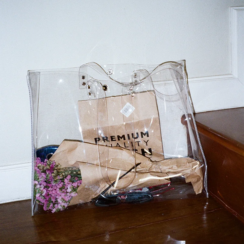 Casual Totes Women Pvc Handbags Transparent Beach Bags Summer Shopping Bags Ladies Shoulder Bag Open Handbag
Casual Totes Women Pvc Handbags Transparent Beach Bags Summer Shopping Bags Ladies Shoulder Bag Open Handbag