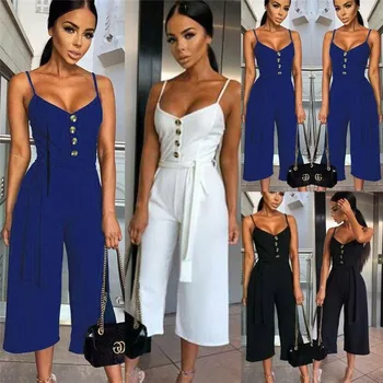 2019 New Style Women V Neck Jumpsuits Short Sleeveless Button Sexy Confident Jumpsuit Ladies Summer Casual Comfortable Jumpsuits
2019 New Style Women V Neck Jumpsuits Short Sleeveless Button Sexy Confident Jumpsuit Ladies Summer Casual Comfortable Jumpsuits