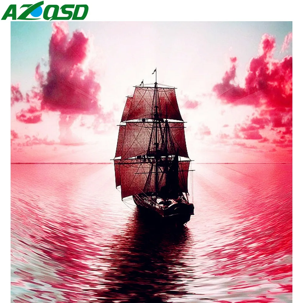 AZQSD Diamond Painting Sailboat Scenery Cross Stitch Diamond Mosaic Sea Landscape 5D DIY Diamond Embroidery Home Decoration
AZQSD Diamond Painting Sailboat Scenery Cross Stitch Diamond Mosaic Sea Landscape 5D DIY Diamond Embroidery Home Decoration
