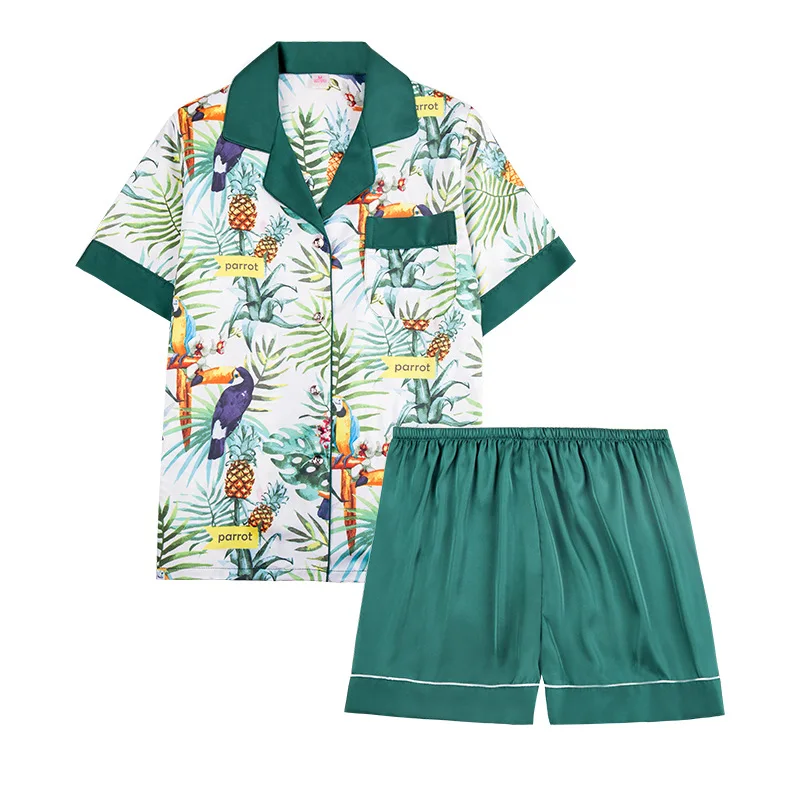 Spring And Summer Green Color Pajamas For Ladies Short-sleeved With Shorts Two-piece Suit Pajamas For Women 2019 Summer
Spring And Summer Green Color Pajamas For Ladies Short-sleeved With Shorts Two-piece Suit Pajamas For Women 2019 Summer
