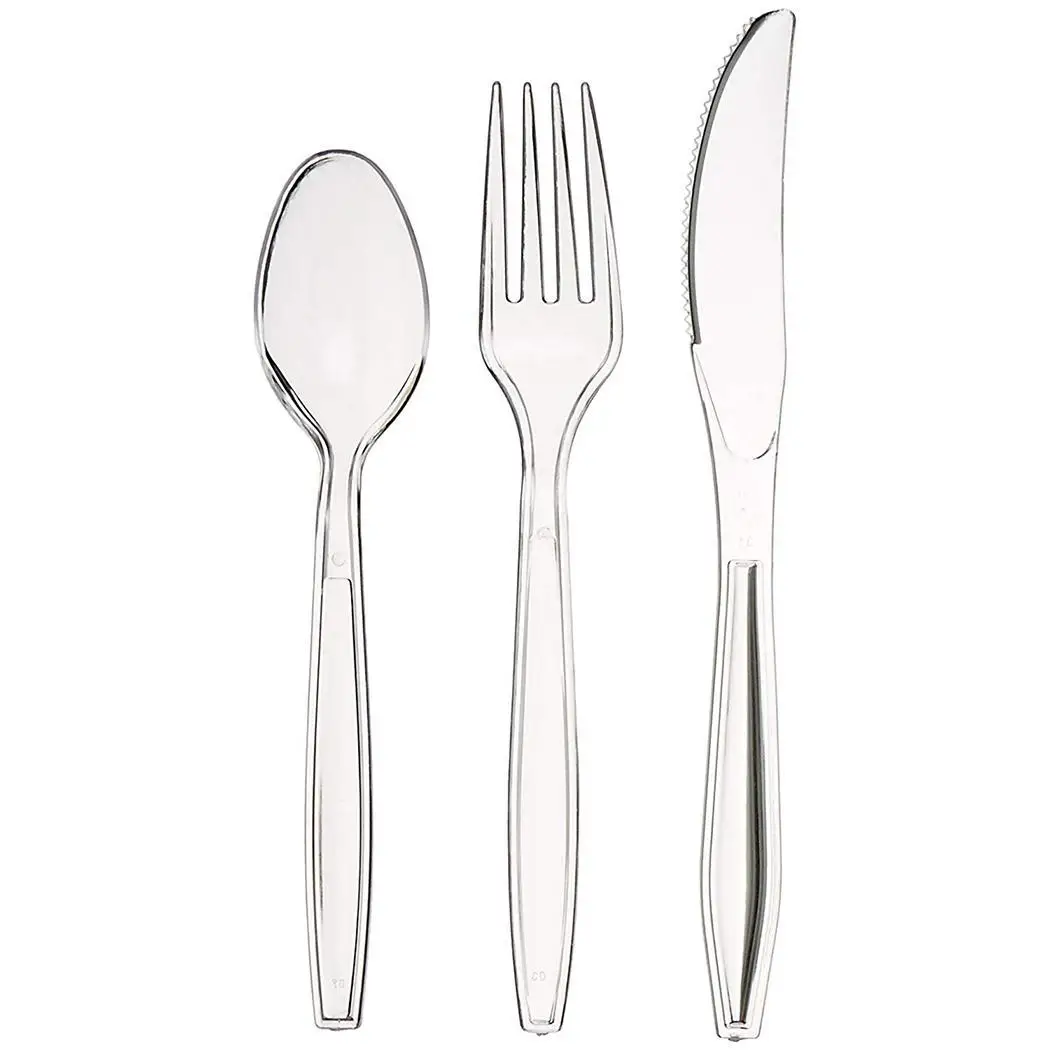 Disposable Knife Fork Spoon Sets Transparent Plastic Spoon Cutlery Wedding Party Tableware Christmas Decoration Dropshipping
Disposable Knife Fork Spoon Sets Transparent Plastic Spoon Cutlery Wedding Party Tableware Christmas Decoration Dropshipping