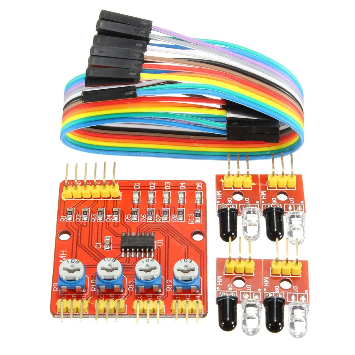 CLAITE 4 Channel Infrared Receiver Tracking Sensor Module IR Line Patrol For Arduino
CLAITE 4 Channel Infrared Receiver Tracking Sensor Module IR Line Patrol For Arduino