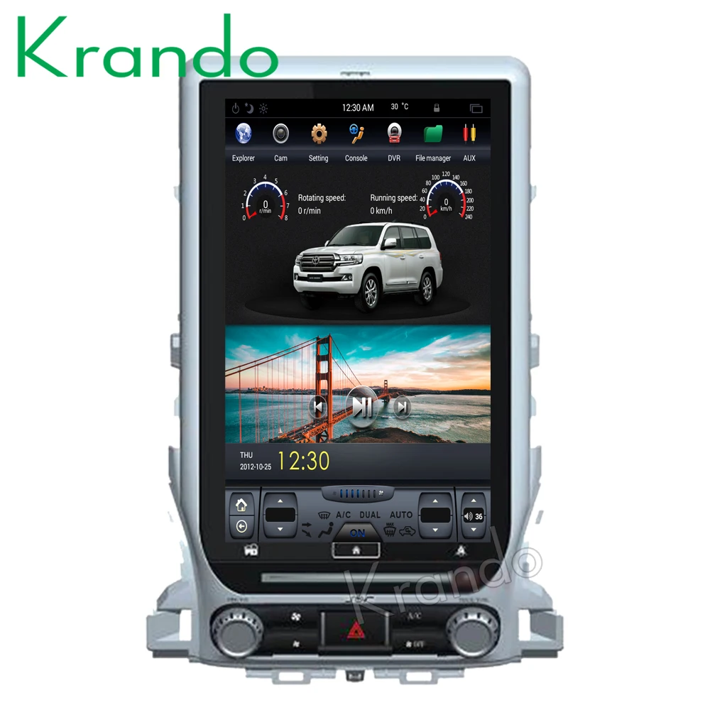 Krando Android 8.1 13.6" super Tesla Vertical touch screen car multimedia player radio gps For Toyota Land Cruiser 200 2016+ BT 
Krando Android 8.1 13.6" super Tesla Vertical touch screen car multimedia player radio gps For Toyota Land Cruiser 200 2016+ BT