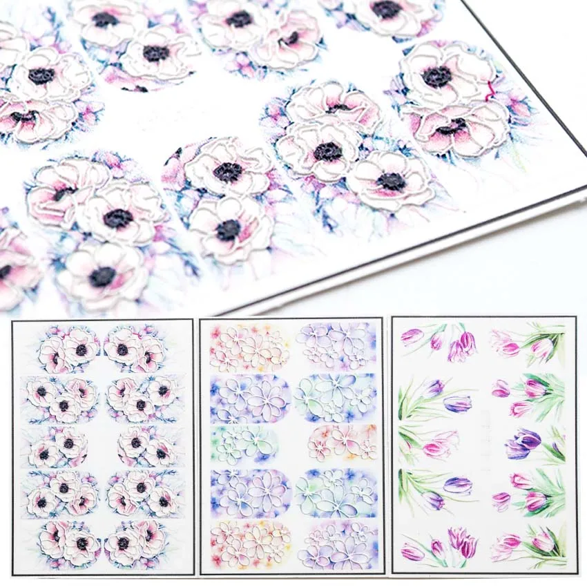 1PCS 3D Acrylic Engraved Flower Nail Sticker Embossed Flower Nail Water Slide Decals Nail Art Decorations ZJT4006
1PCS 3D Acrylic Engraved Flower Nail Sticker Embossed Flower Nail Water Slide Decals Nail Art Decorations ZJT4006