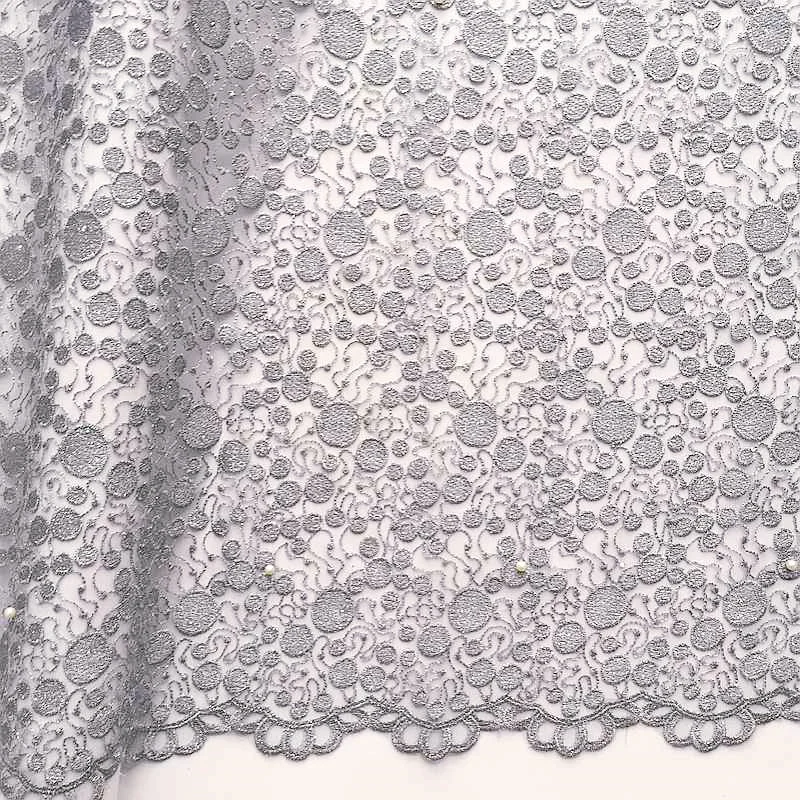 Silver Gray African Lace Fabric 2019 High Quality Lace French Mesh Fabric Beaded Stones Nigerian Swiss Lace Fabrics for Dress
Silver Gray African Lace Fabric 2019 High Quality Lace French Mesh Fabric Beaded Stones Nigerian Swiss Lace Fabrics for Dress