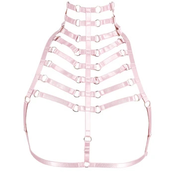 Women Pink Harness Bra Elastic Adjustable Cupless Bra Hollow Out Strappy Crop Tops Punk Gothic Rave Garter Belt
Women Pink Harness Bra Elastic Adjustable Cupless Bra Hollow Out Strappy Crop Tops Punk Gothic Rave Garter Belt