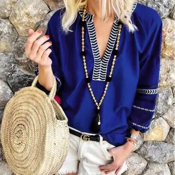 2018 Autumn Women Blouses Long Sleeve Retro V Neck Patchwork Vintage Blouse Tops Causal Loose Plus Size Shirt Camisas Blusas 5xl
2018 Autumn Women Blouses Long Sleeve Retro V Neck Patchwork Vintage Blouse Tops Causal Loose Plus Size Shirt Camisas Blusas 5xl