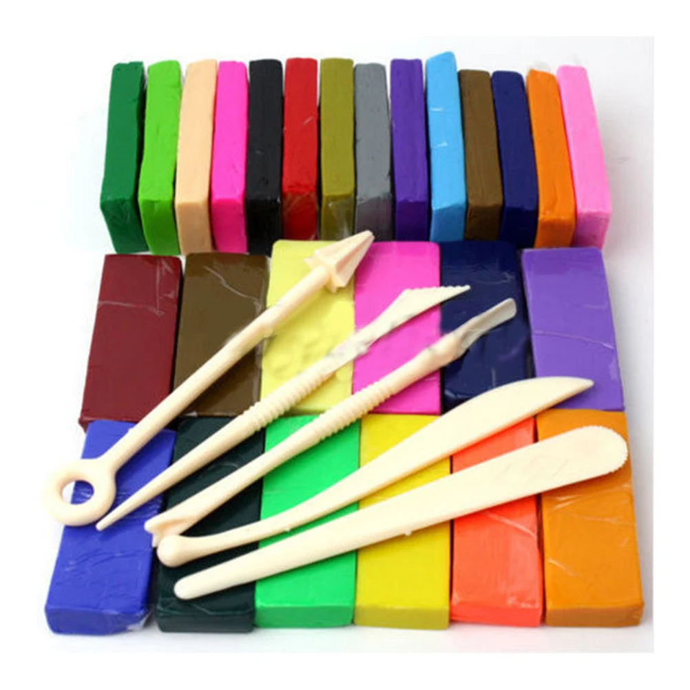 5 Tool+32 Colour Oven Bake Polymer Clay Block Modelling Moulding Sculpey Tool set Creative Fun Kids Arts and Gift Education Toy
5 Tool+32 Colour Oven Bake Polymer Clay Block Modelling Moulding Sculpey Tool set Creative Fun Kids Arts and Gift Education Toy