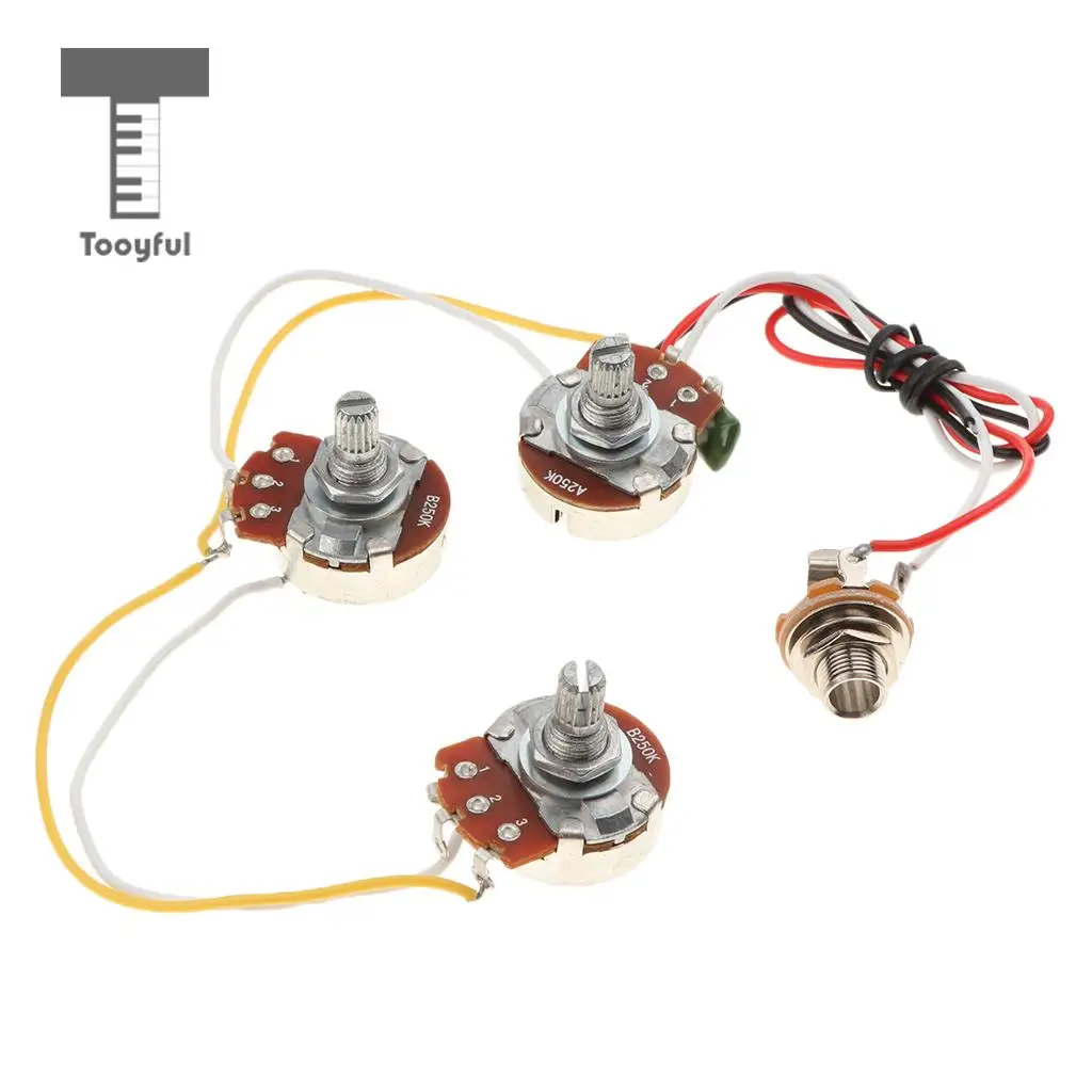 Tooyful Durable Jazz Bass Circuit Wiring Harness Kit, Tone Volume Control A250K B250K Pots+Socket
Tooyful Durable Jazz Bass Circuit Wiring Harness Kit, Tone Volume Control A250K B250K Pots+Socket