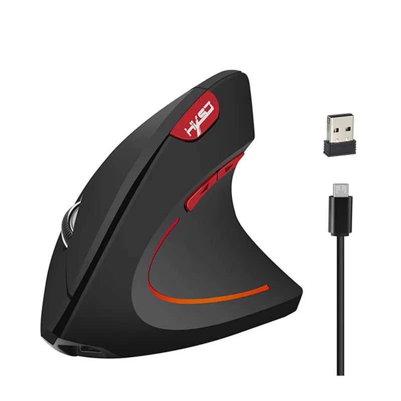 HXSJ vertical mouse 2.4G wireless rechargeable built-in 600 mA battery adjustable 2400dpi suitable for office games | Компьютеры и