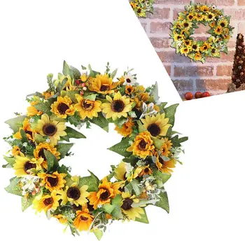 Artificial Sunflower Crepe Garland Wreath Door Hanging Wall Decoration Window Decoration Festival Wreath
Artificial Sunflower Crepe Garland Wreath Door Hanging Wall Decoration Window Decoration Festival Wreath