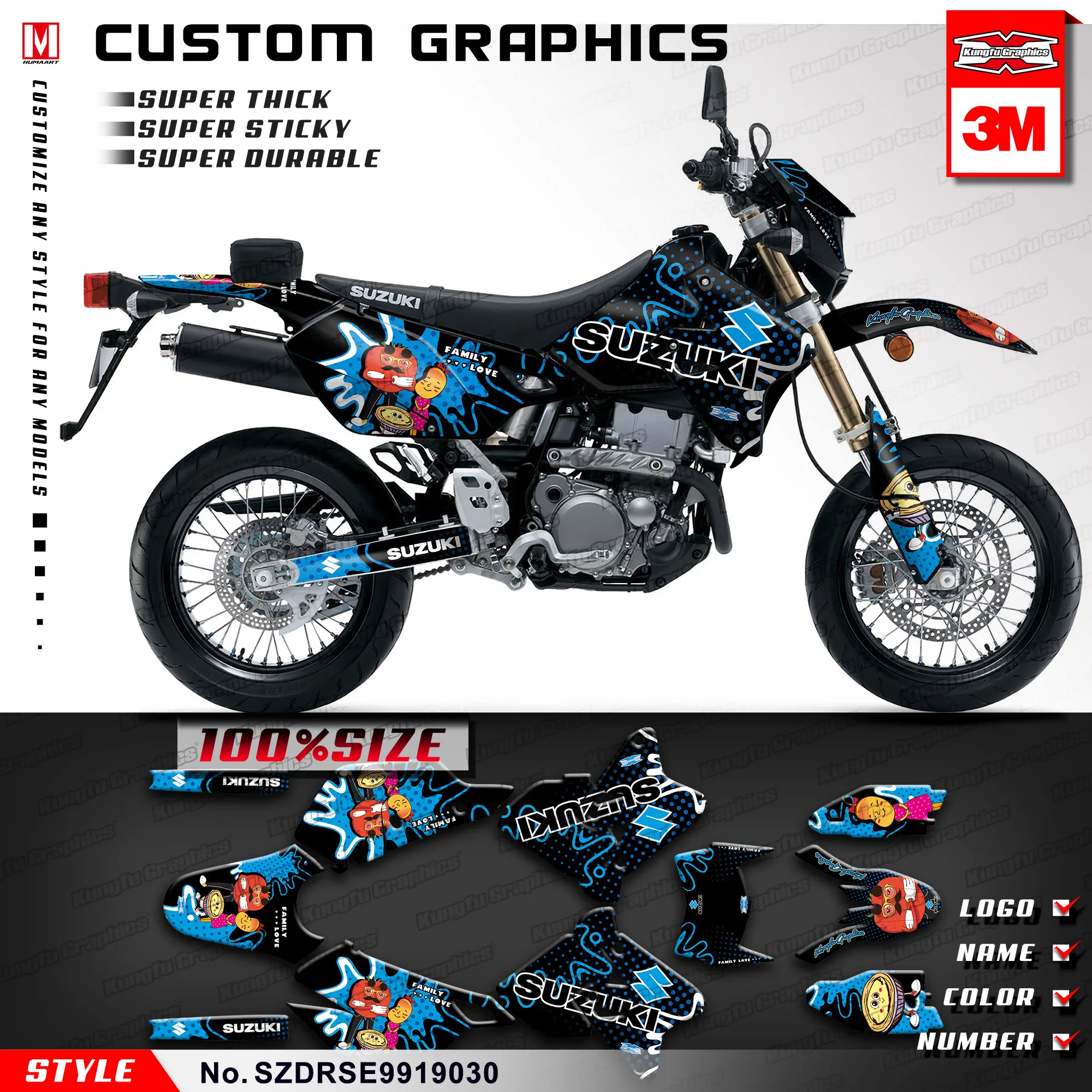 KUNGFU GRAPHICS Custom Vinyl Stickers Decals for Suzuki DRZ400SM DRZ 400 SM DRZ400E DRZ 400E 1999-2019 (Style no. SZDRSE9919030)
KUNGFU GRAPHICS Custom Vinyl Stickers Decals for Suzuki DRZ400SM DRZ 400 SM DRZ400E DRZ 400E 1999-2019 (Style no. SZDRSE9919030)