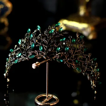 Vintage Black Color Tiara Green Crystal Crown Wedding Hair Accessories Small Leaves Retro Diadem Princess Crowns
Vintage Black Color Tiara Green Crystal Crown Wedding Hair Accessories Small Leaves Retro Diadem Princess Crowns