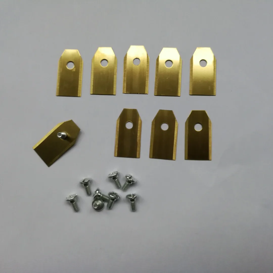 9PCS Golden Titanium Garden Lawn Mower Tools Part Gardena Robot Lawnmower Replcement Blades 0.75MM
9PCS Golden Titanium Garden Lawn Mower Tools Part Gardena Robot Lawnmower Replcement Blades 0.75MM