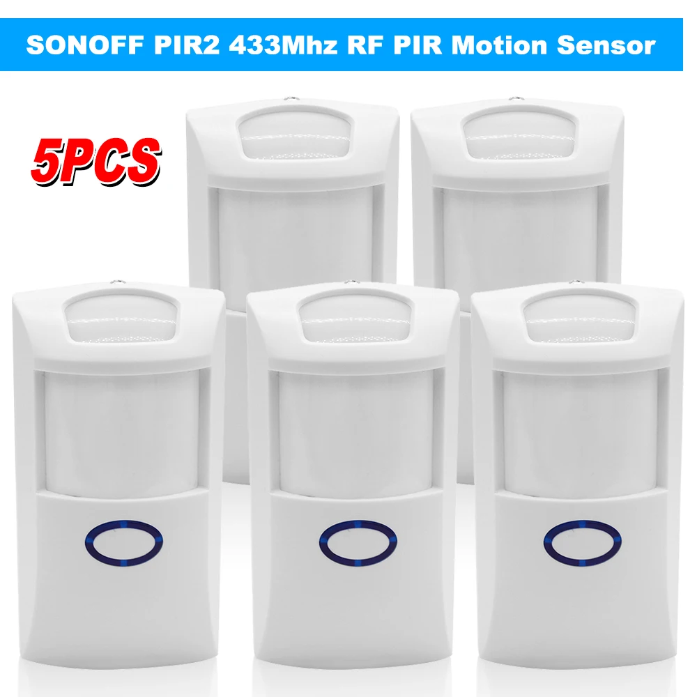 5PCS SONOFF PIR2 Wireless Dual Infrared Detector 433Mhz RF PIR Motion Sensor Smart Home Automation Security Alarm System
5PCS SONOFF PIR2 Wireless Dual Infrared Detector 433Mhz RF PIR Motion Sensor Smart Home Automation Security Alarm System