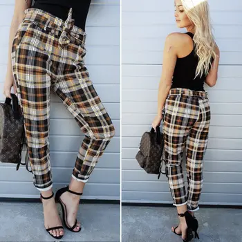 Women's High Waist Stretch Skinny Pants Trousers Plaid Casual Women Girl Clothing Slim Pants
Women's High Waist Stretch Skinny Pants Trousers Plaid Casual Women Girl Clothing Slim Pants
