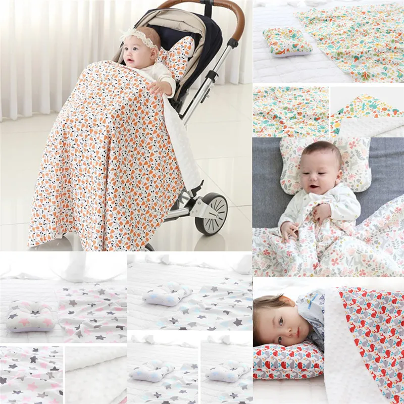 

PUDCOCO 2PCS Baby Blanket/Crib Quilt Soft Minky Double Dotted Backing 75*100cm