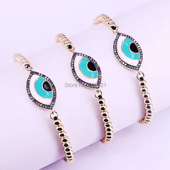 6Pcs Micro Pave CZ Enamel Oval Shape Eye Charm Bracelet Women Men Handmade Fashion Gold 4mm Copper Bead Macrame Bracelets
6Pcs Micro Pave CZ Enamel Oval Shape Eye Charm Bracelet Women Men Handmade Fashion Gold 4mm Copper Bead Macrame Bracelets